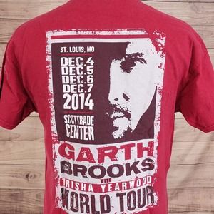GARTH BROOKS TRISHA YEARWOOD WORLD TOUR ST LOUIS CONCERT BAND COUNTRY T-SHIRT L